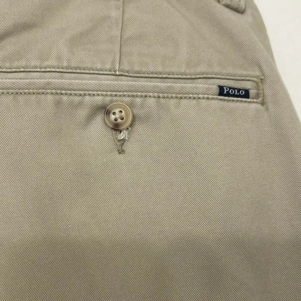 Polo Ralph Lauren Classic Fit Chino Pants 34x32 Khaki 100% Cotton Preppy Ivy
